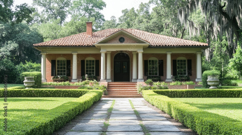 Brick Colonial House with Landscaped Gardens Brick Colonial House with Landscaped Gardens