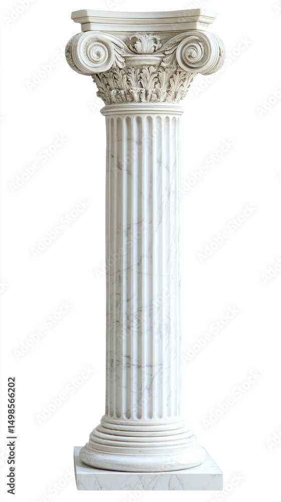 Fototapeta premium White marble Doric pillar architecture ancient column.