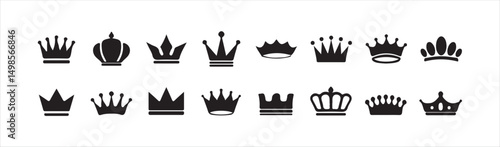 Flat Minimal Crown Logo Icon