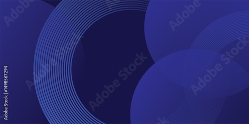 blue geometric abstract background overlap layer on dark space with lines effect decoration. Modern graphic design element circles style concept for banner, modern vector arts