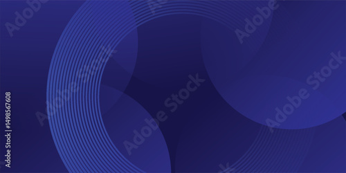 blue geometric abstract background overlap layer on dark space with lines effect decoration. Modern graphic design element circles style concept for banner, modern vector arts
