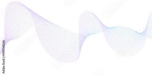 Abstract smooth frequency isolated element creative blue wave line blend curve flow technology modern white background. web banner vector beautiful waveform light music energy design.	