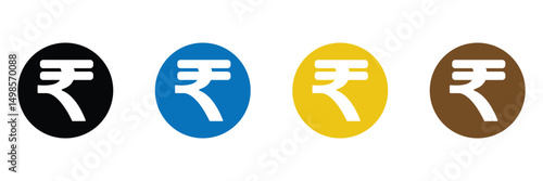 Indian rupee icon logo set vector . Vector Illustration .EPS 20 . 