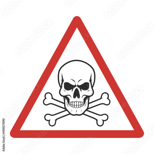 Skull Crossbones Warning Sign Logo Vector, Sticker Or Poster Vector Design Element