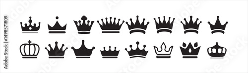 Collection of Black Royal Crowns Icons