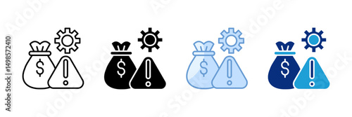 Financial Risk Management Icon Set Multiple Style Collection