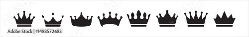 Royal Crown Silhouette Icons Set