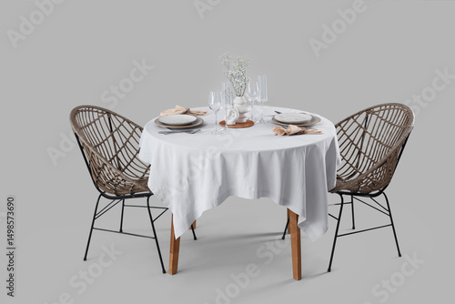Served restaurant table wit...