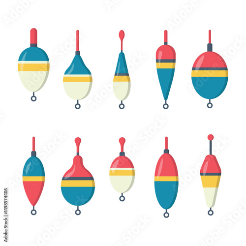 Set of Fishing Floats Vector Illustration