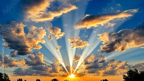 Colorful sky at sunrise or sunset vibrant clouds and dynamic light