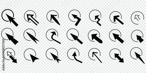 set of arrow icons  in various shapes and directions. eps 10.