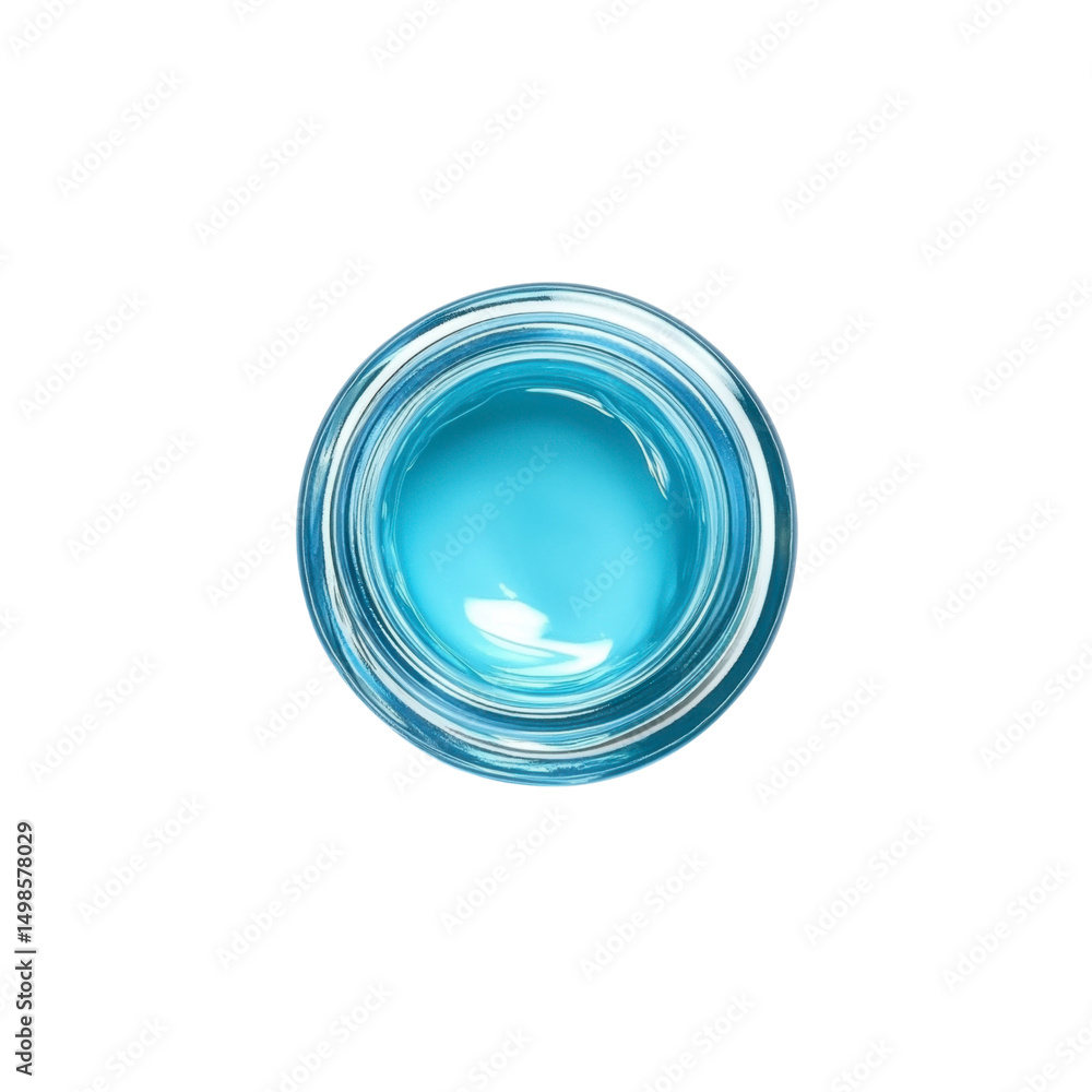 Top View of a Jar of Bright Blue Gel or Cream Top View of a Jar of Bright Blue Gel or Cream