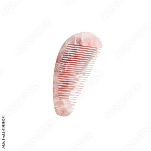 Elegant Rose Quartz Hair Comb -  Natural Stone Hairbrush for Detangling and Styling