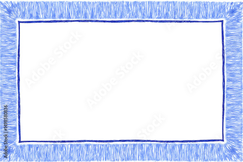 blank certificate with a blue border on a white background