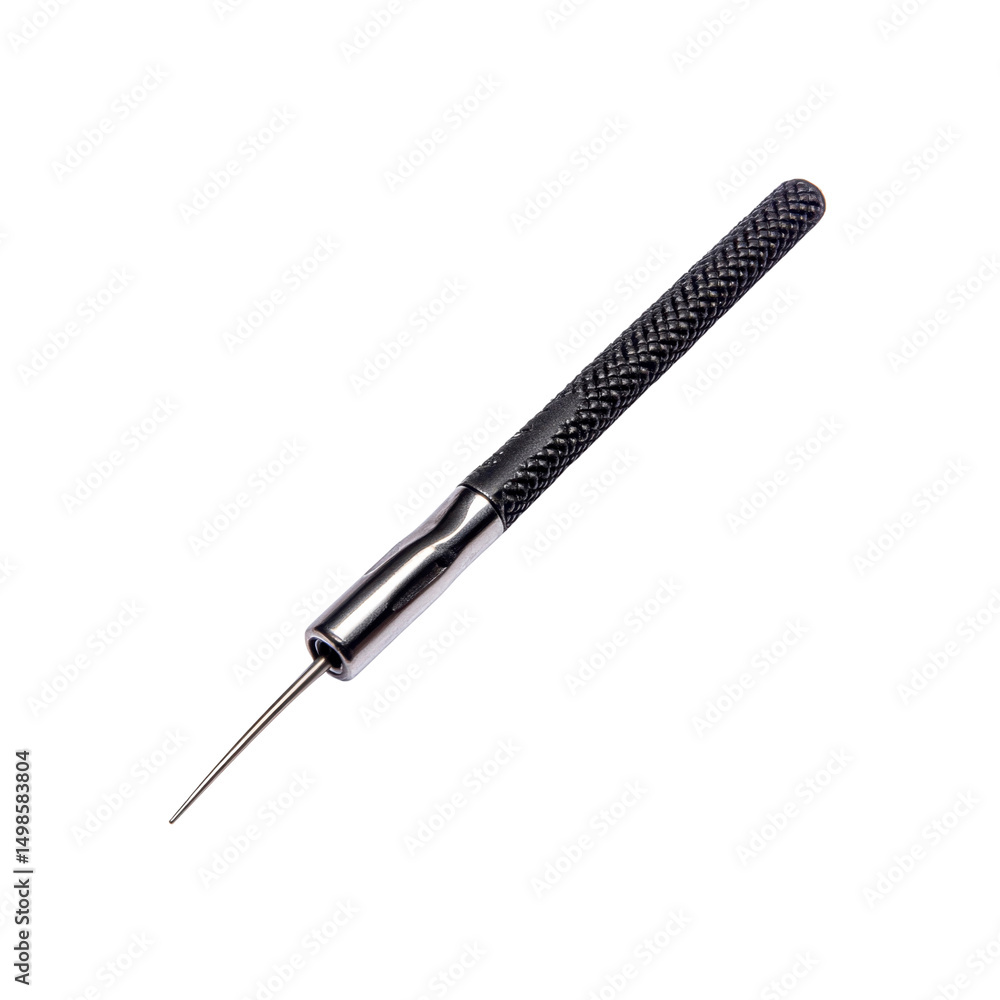 Precision Pin Punch Tool with Knurled Handle - Isolated on Black Background Precision Pin Punch Tool with Knurled Handle - Isolated on Black Background