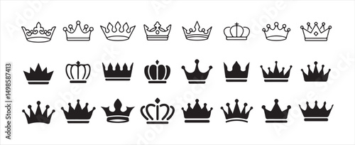 Vintage King and Queen Crown Silhouette Pack