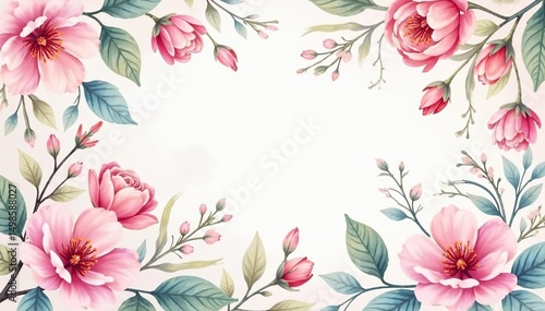 Delicate watercolor floral pattern, soft pastel shades, design, texture, summer