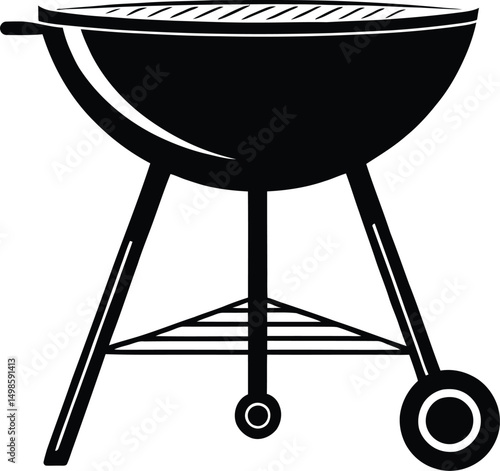 Bbq and grill silhouette vector illustration
