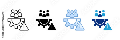 Crisis Management Team Icon Set Multiple Style Collection