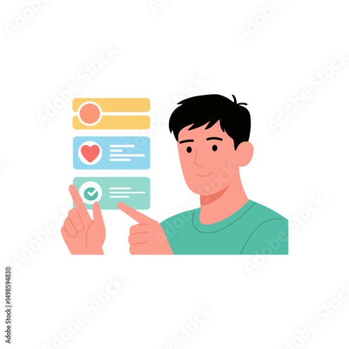 Illustration of young people educating about health