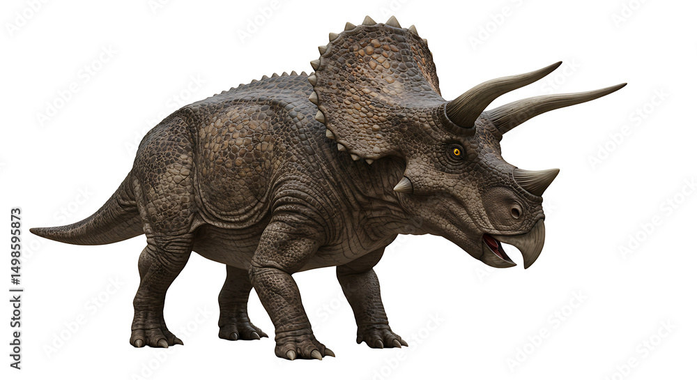 Fototapeta premium Triceratops: A Realistic 3D Render of a Prehistoric Beast