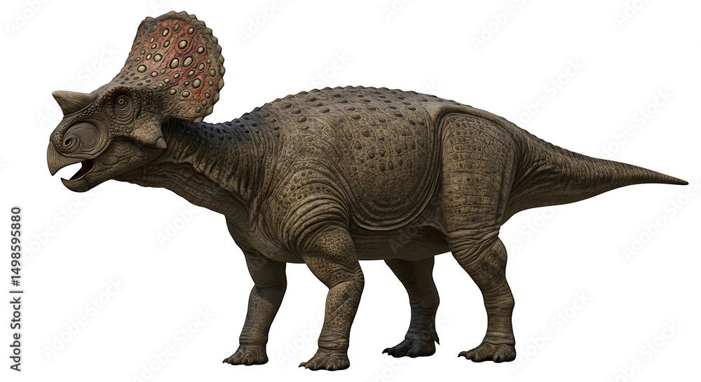 Obraz premium Regal Triceratops: A Detailed Paleontological Illustration