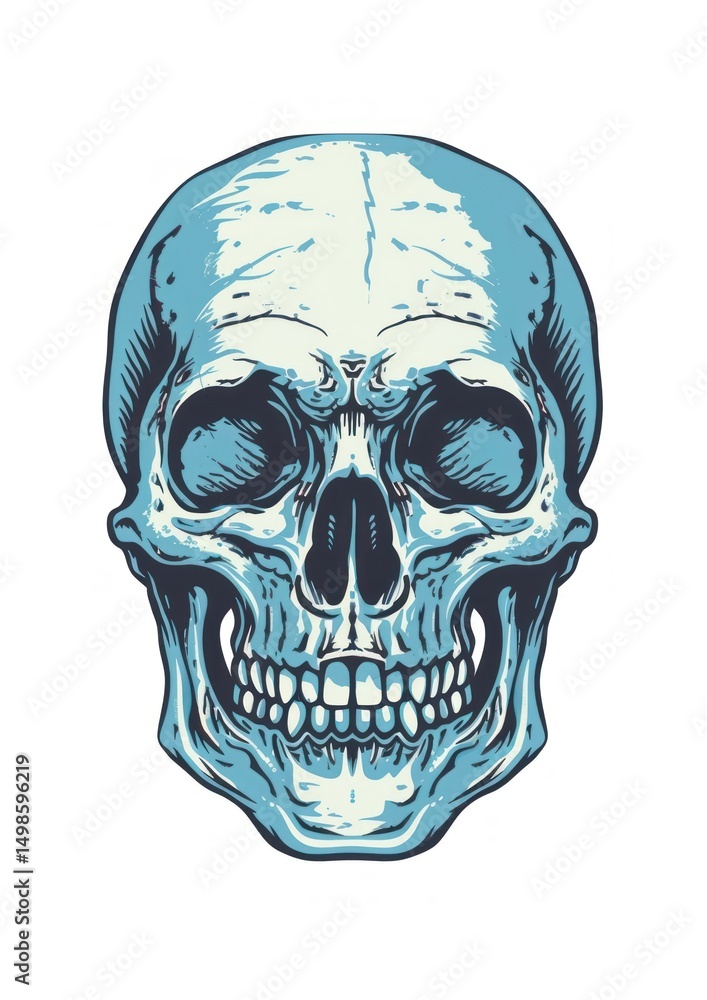 Obraz premium Future sticker skull anthropology creativity portrait.