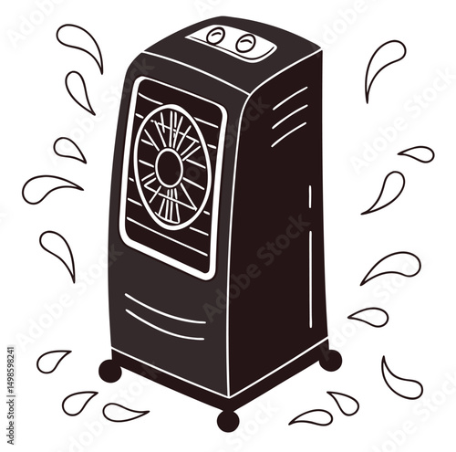 Air Cooler Illustration with Cooling Effect