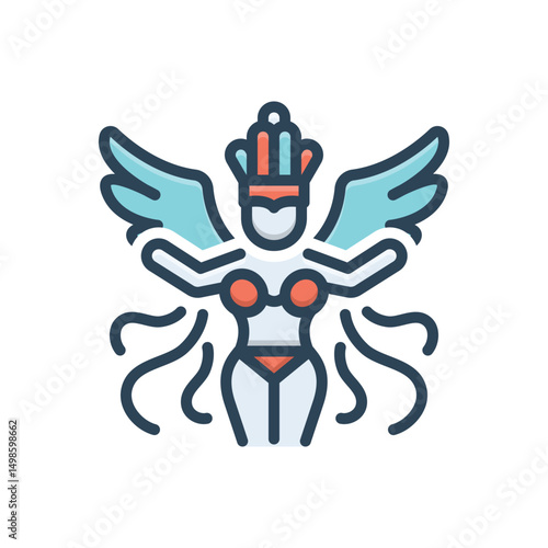 Color illustration icon for cabaret