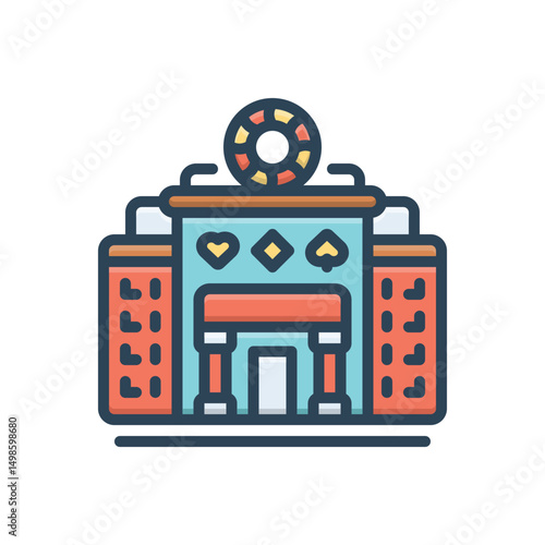 Color illustration icon for casino