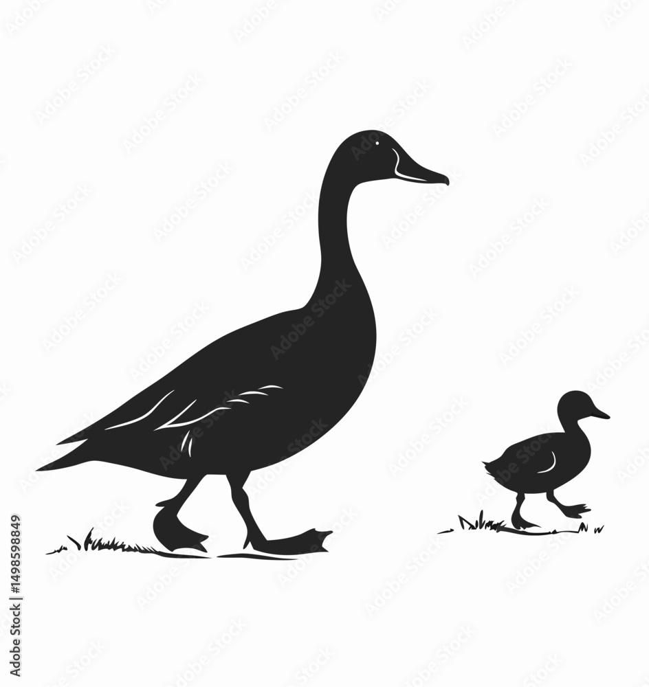 Minimalist Duck Side Profile Illustration Minimalist Duck Side Profile Illustration