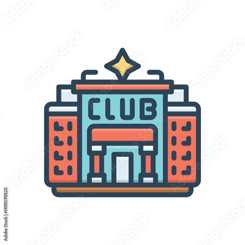 Color illustration icon for club