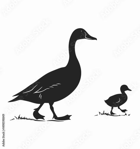 Minimalist Duck Side Profile Illustration