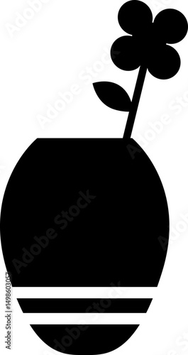 Rounded Filled Flower vase icon