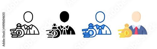 Investor icon set bundle. Multi style icon collection perfect for websites, apps, and presentations. Simple vector icon collection