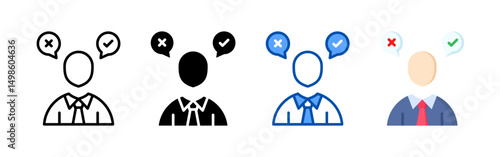 Decision making icon set bundle. Multi style icon collection perfect for websites, apps, and presentations. Simple vector icon collection