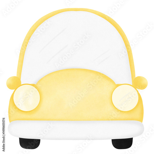 Front of a yellow car