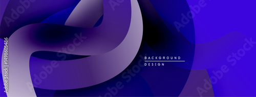 Abstract fluid shapes, vibrant purple hues, dynamic composition. Modern design element for backgrounds, presentations. Smooth gradients create depth.