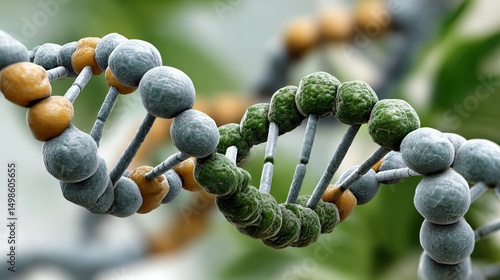 Detailed view of DNA structure showing double helix with colored nucleotides representing genetic information in a laboratory setting