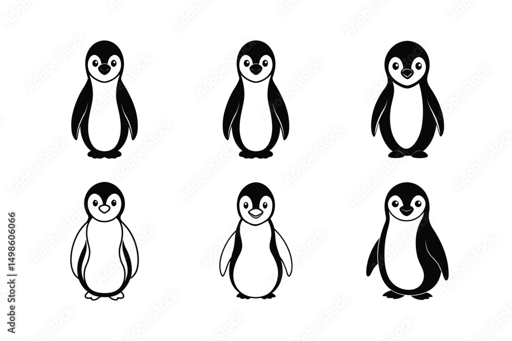 Obraz premium Penguin Vector Illustration for Classroom Decor