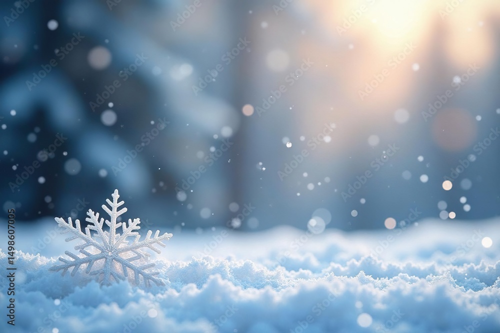 Elegant winter background featuring delicate snowflakes on a blurred backdrop , january, christmas background, peaceful Elegant winter background featuring delicate snowflakes on a blurred backdrop , january, christmas background, peaceful