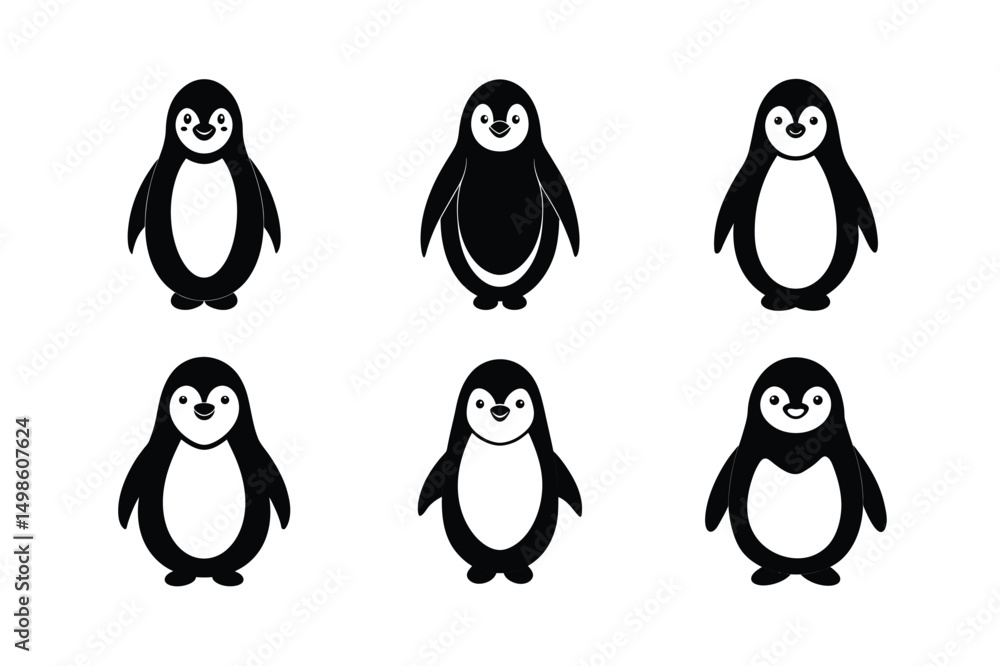 Obraz premium Cartoon Penguin Art for Educational Use