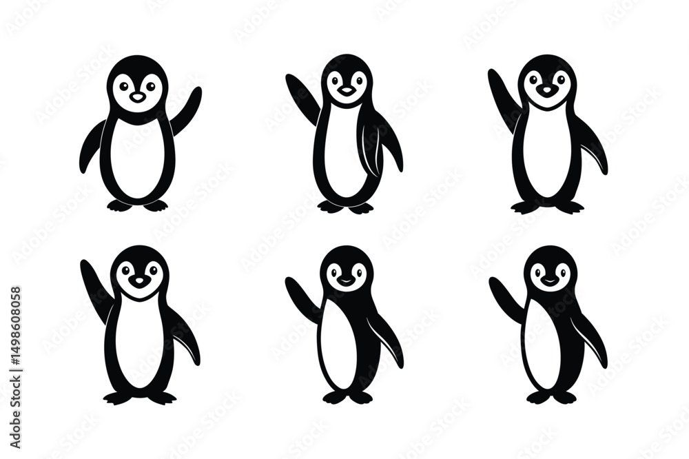 Fototapeta premium Penguin Drawing Vector for Stickers