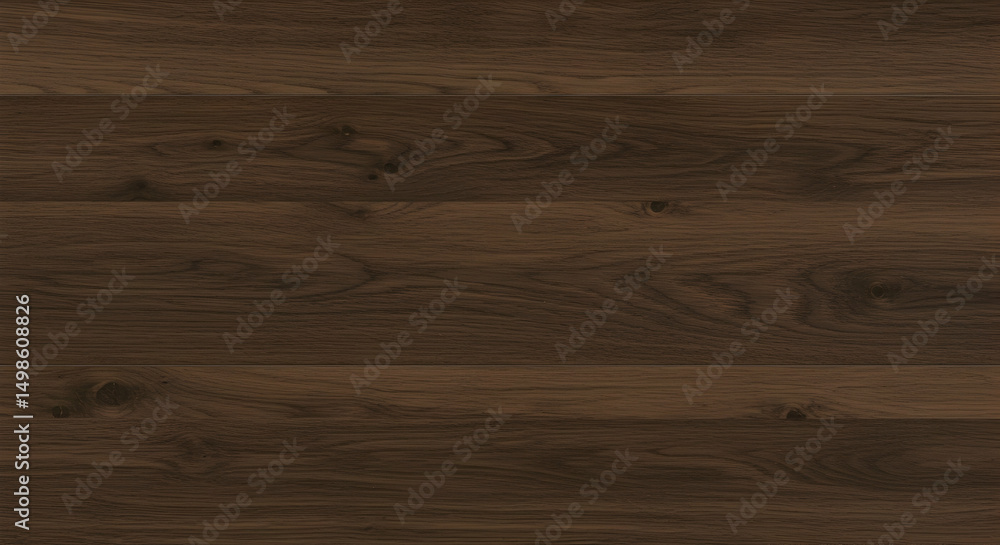 Naklejka premium Dark Brown Walnut Wood Texture Background Rustic Wooden Plank Surface