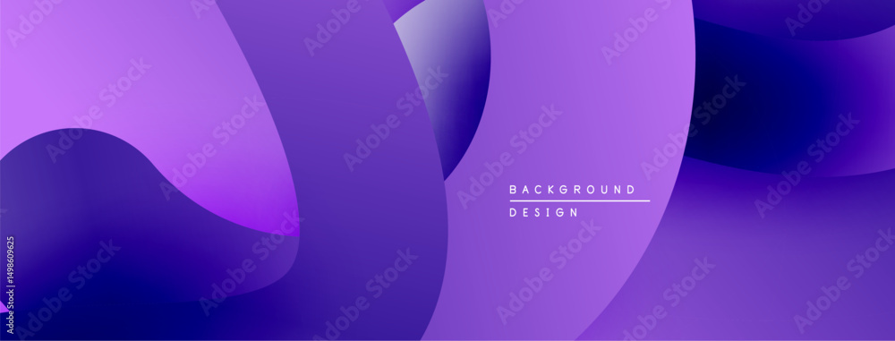Fototapeta premium Abstract purple layers create flowing, modern background. Smooth gradients offer visual depth, simple design.