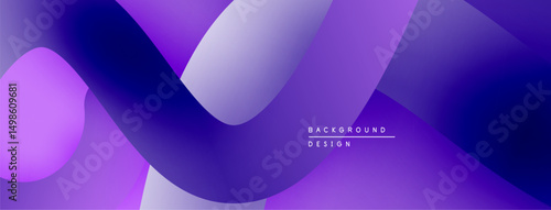 Abstract purple gradients create flowing shapes. Modern design, smooth transitions, vibrant color scheme. Minimalist aesthetic.