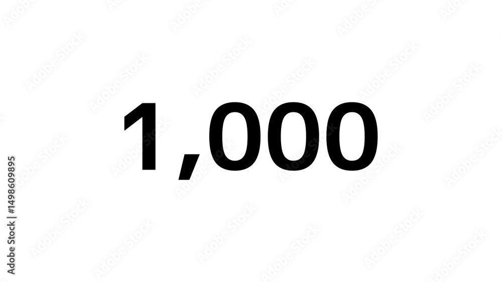 0から1000までのカウントアップの後にクラッカーの紙吹雪のあるアニメーション(背景透過) 0から1000までのカウントアップの後にクラッカーの紙吹雪のあるアニメーション(背景透過)