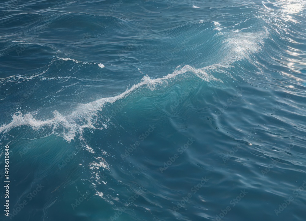 Obraz premium Abstract blue water, sunlight reflecting, dynamic wave pattern, light, aesthetic