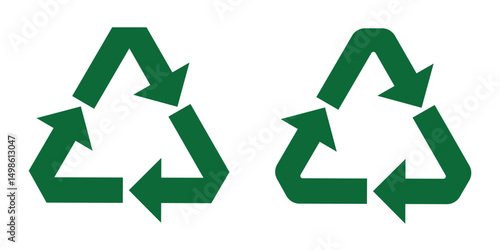 Set of symbols and signs for design of recycle label products. Plastic recycles icons collection. Recycle plastic vector set in triangular shape. Icon set of hdpe, pp, pet, Ecological recycle codes. 