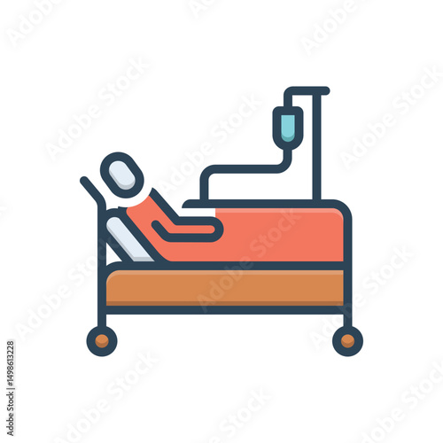 Color illustration icon for patient